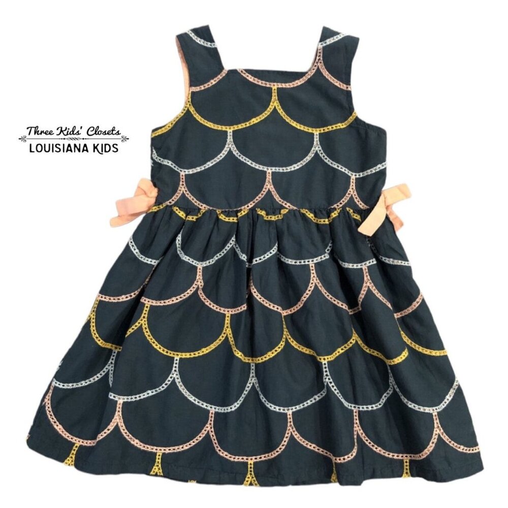 Genuine Kids 4T Navy Colorful Eyelet Dress
